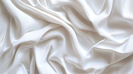 Obraz premium Smooth White Satin Fabric Draped Elegantly on a Soft Surface