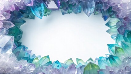 The frame is encased in a layer of sparkling crystals, with intricate patterns and reflections that catch the light.