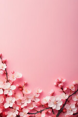 Cherry blossoms bloom against a soft pink background, reflecting the serene beauty of spring. With copy space, it’s perfect for cards, Mother’s Day, and weddings.