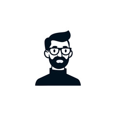 People icon character flat design. Cartoon avatar, profile in vector illustration