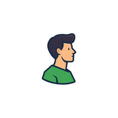People icon character flat design. Cartoon avatar, profile in vector illustration