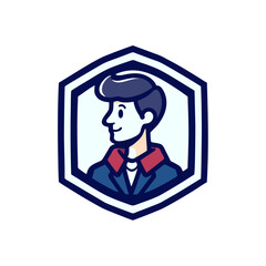 People icon character flat design. Cartoon avatar, profile in vector illustration