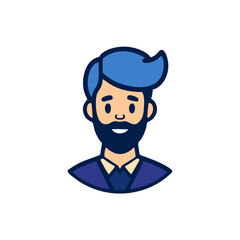 People icon character flat design. Cartoon avatar, profile in vector illustration