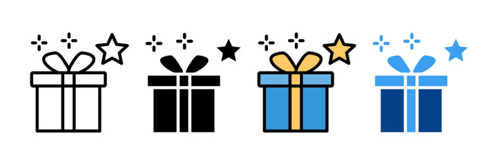 Gift Icon Set Multiple Style Collection