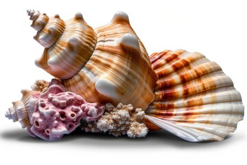 Obraz premium Delicate Watercolor Rendering of Seashell with Soft Gradient Effects