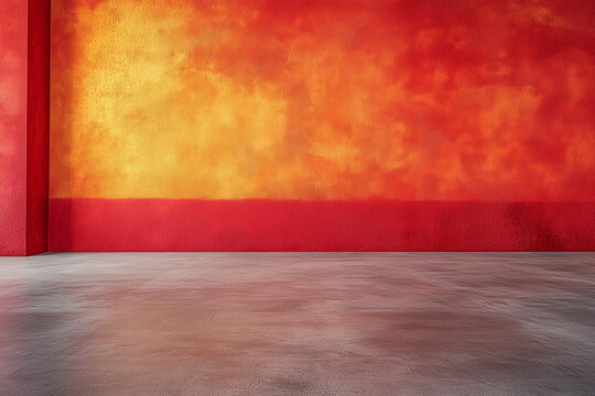 empty room with red wall