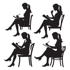 Passionate Writer silhouette, bringing stories to life - Writer illustration - Minimalist Writer vector - Profession silhouette
