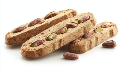 Indulge in the delightful harmony of textures and flavors with these exquisite light brown pistachio biscotti Baked to perfection, each biscotti offers a satisfying crunch that gives way to a
