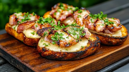 Indulge in the savory delight of these irresistible grilled cheese and bacon bites, a symphony of flavors dancing on your palate Each bite is an explosion of cheesy goodness, perfectly complemented