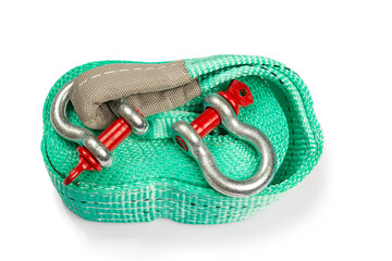 Car towing stop with metal shackles included. Car recovery kit with bow-shaped bracket and towing...