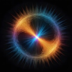 Fototapeta premium energy power explosion effect isolated on a black background