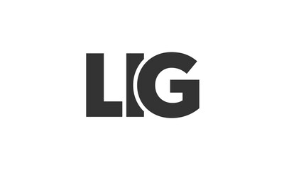 LIG logo design template with strong and modern bold text. Initial based vector logotype featuring simple and minimal typography. Trendy company identity.