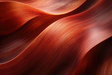 Abstract image of flowing, rich red curves resembling wood grain or fabric.