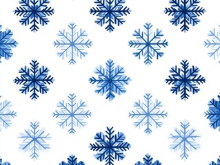 Blue snowflakes pattern on a white background, ideal for winter-themed designs