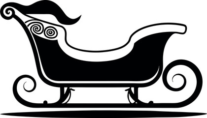 Sleds vector silhouette line art Generative AI