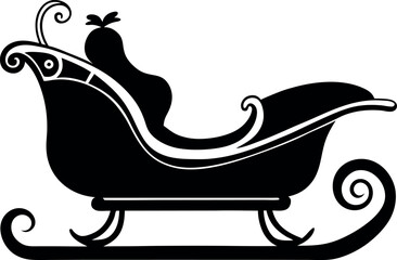 Sleds vector silhouette line art Generative AI