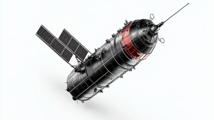 Fototapeta premium Stylized Space Station Illustration On White Background