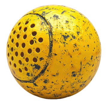 recommend clip art: Yellow ball for pickleball sport with transparent PNG, background.