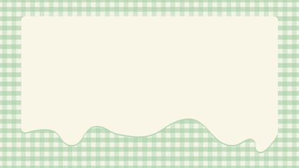 Pastel Green Gingham Seamless Background for Cute Design. Blank Book. Schedule card. Invitation Wallpaper. Plaid Backdrop.