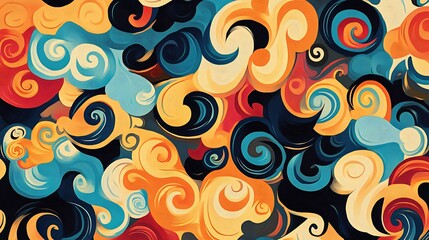 Fototapeta premium Psychedelic swirl pattern with vivid, contrasting colors