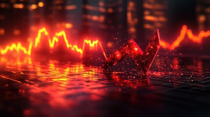 Declining stock market graph