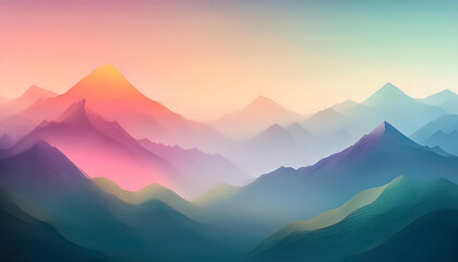 Fototapeta premium foggy sunrise in the mountains wallpaper background