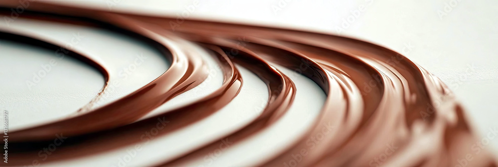 Poster elegant chocolate swirl creates a glossy cascade of indulgence against a soft neutral backdrop