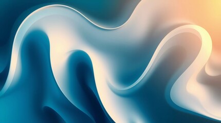 Luminous Abstract Fluid Art, Digital Abstract Art with Gradient Flow.