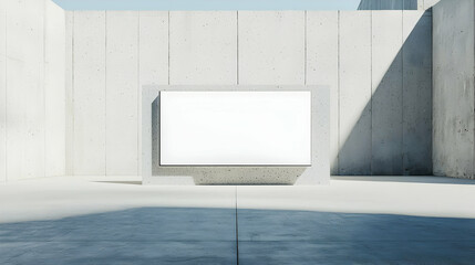 Minimalist Concrete Display in an Open Sunlit Space with Shadows