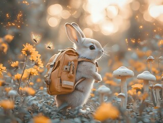 Tiny Adventure,: A Curious Rabbit’s Journey Through the Golden Woods