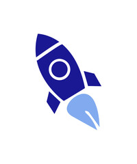 Rocket icon with two tone