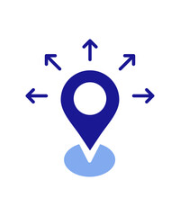 map pointer icon with two tone