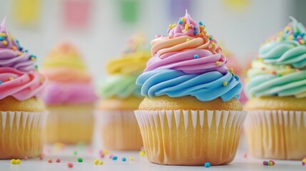 Rainbow Cupcakes Party Festive Treats