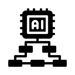 Fototapeta premium AI glyph icon