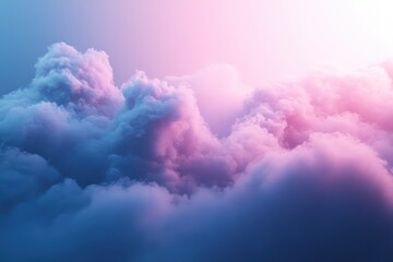 Fototapeta premium Majestic clouds illuminated with a gradient of soft pink and blue