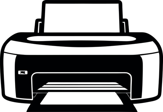 recommend clip art: Printer vector silhouette line art 