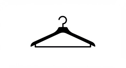 Minimalist Monochrome Hanger Icon with Curved Hook