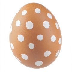 Polka dot Easter egg on white background