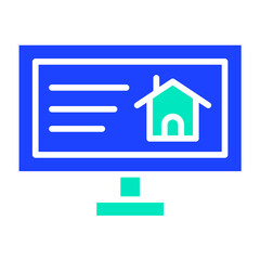 Computer house Vector Icon Design Illustration