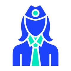 Air hostess Vector Icon Design Illustration
