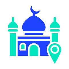 Mosque location Vector Icon Design Illustration