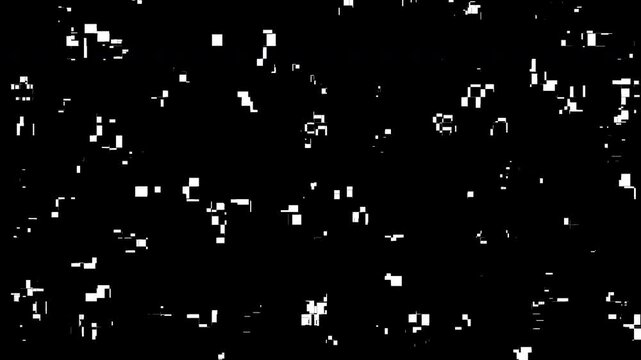 Random Pixel Noise On Black Background Creating Abstract Digital Texture