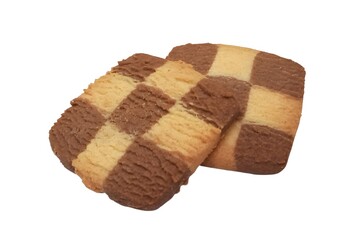 Checkerboard Pattern Cookie isolated on white background