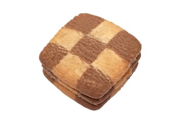 Checkerboard Pattern Cookie isolated on white background