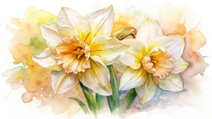 Obraz premium Beautiful Daffodils in Soft Light with Honey and Buttery Hues