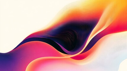 Dynamic line wave poster design with bold, colorful curves creating a sense of movement and energy