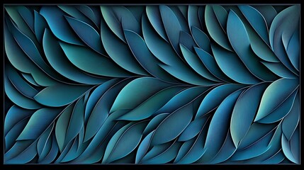 Obraz premium Teal Leaf Digital Painting: Abstract Nature Artwork AI Generated