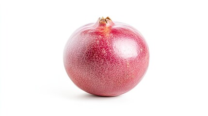 Whole Pomegranate Isolated on White Background: Fresh, Vibrant, and Ready to Be Used in Culinary Creations or as a Symbol of Health and Abundance.