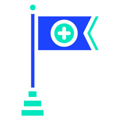 Obraz premium Medieval flag Vector Icon Design Illustration