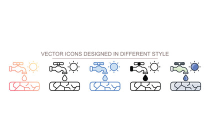 Water Scarcity icon design with white background stock illustration